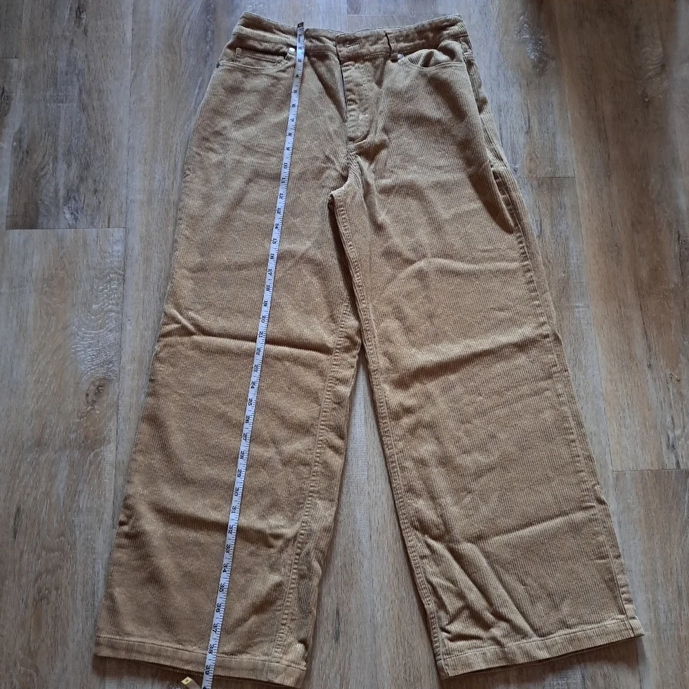 Forever 21 Tan Diamond Shape  Corduroy Wide Leg Pants Women's Size Large